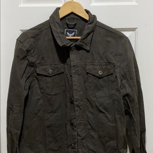 Brave Soul Men’s Dark Olive Trucker Jacket Large